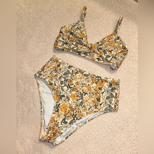Floral High-Waisted Bikini Set